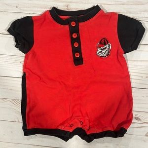 3/6 month University of Georgia UGA short-sleeve onesie.